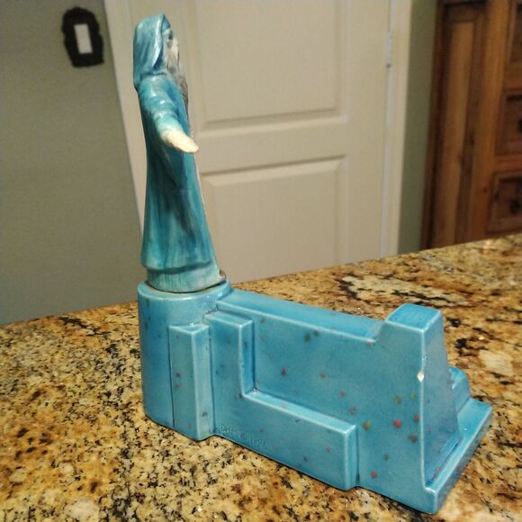 BLUE GANDOLF WIZARD CARD HOLDER CERAMIC WIZARDS FANTASY MYSTICAL Signed - Picture 4 of 12